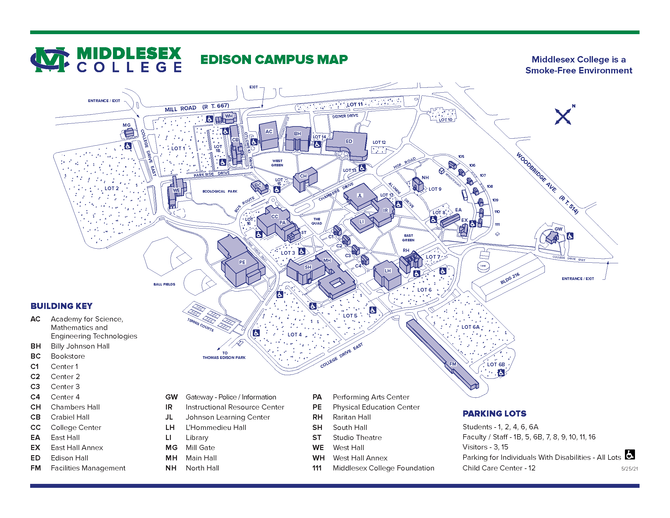 Middlesex College Edison Campus Map